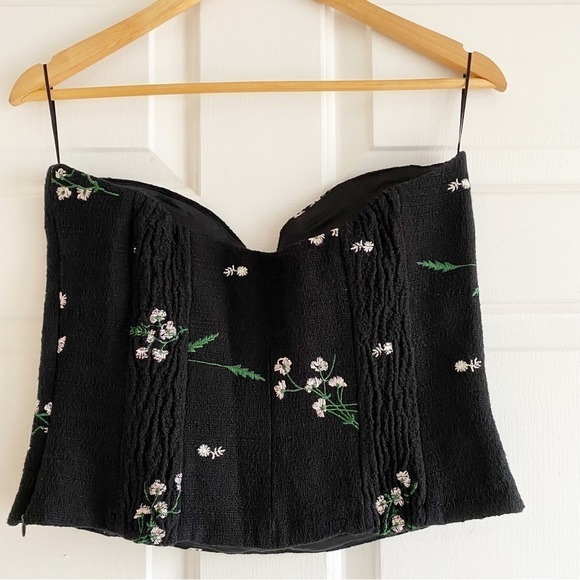 Zara Embroidered Textured Corset Floral Bustier - Picture 8 of 11